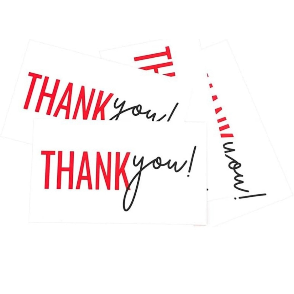 SOLD♥️ Red Thank You Cards;Set of 50